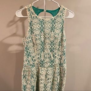 Blue and white dress